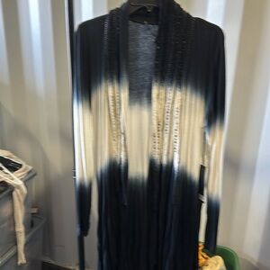 Buckle boutique long cardigan with fringe and bead